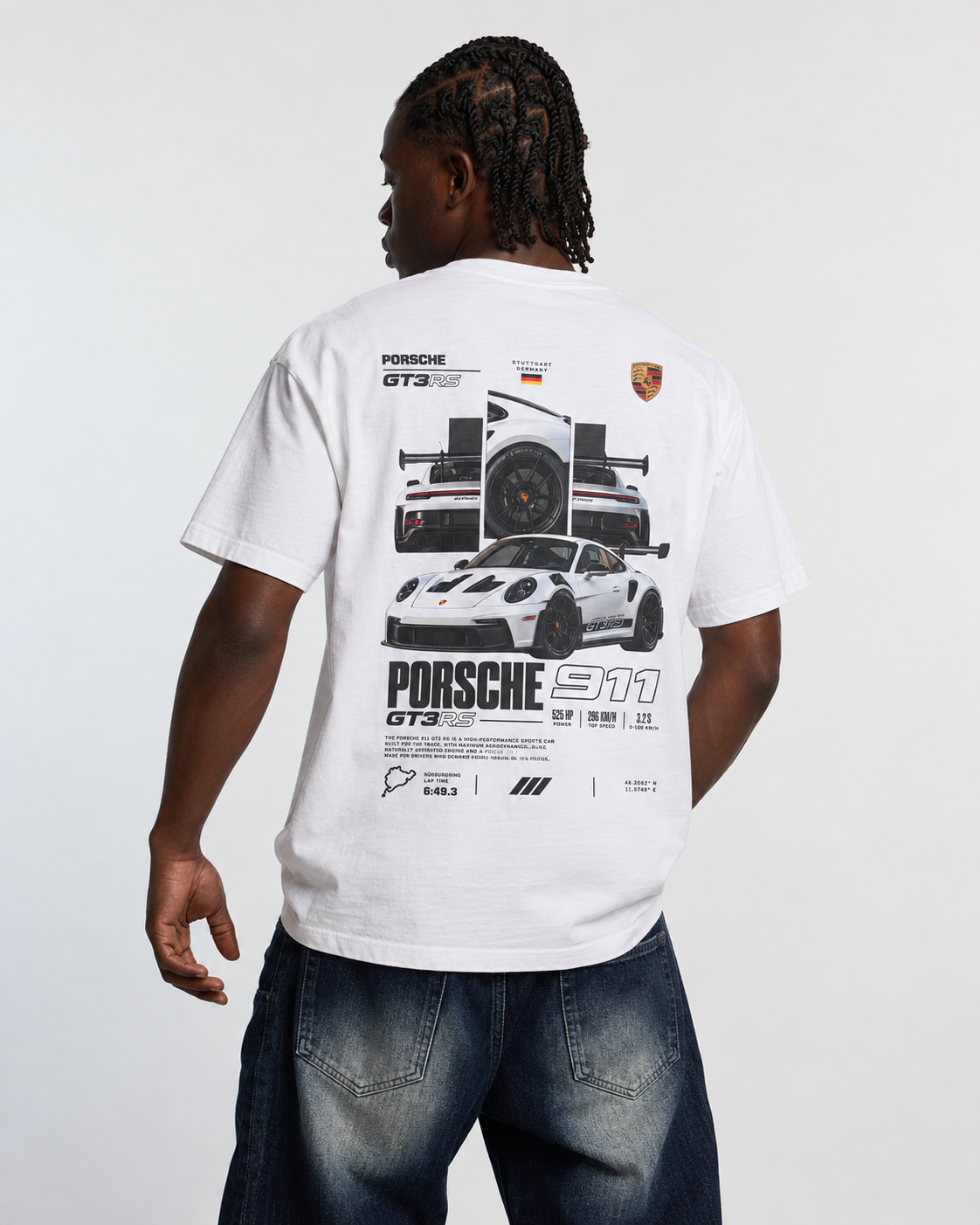 Porsche 911 GT3 T-Shirt worn, back view
